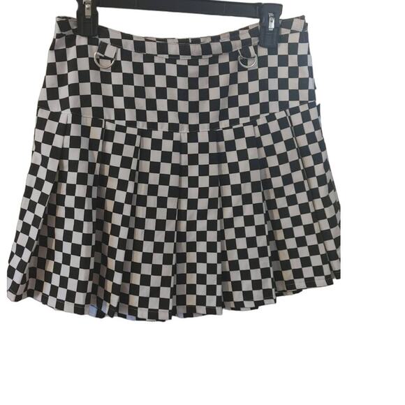 Hot Topic Mini Skirt Pleated Checkered Chains Skater Punk Goth Medium - Picture 1 of 4